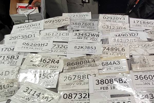 Dallas police seize 42 fake paper license-plate tags in one-day operation