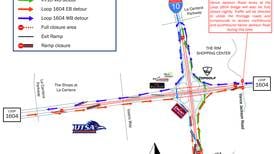 MAJOR CLOSURES AT THE LOOP 1604 & I-10 INTERCHANGE FOR THE SECOND WEEKEND