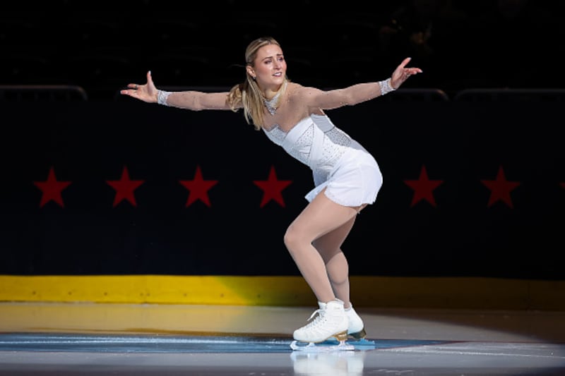 Ice skaters performing