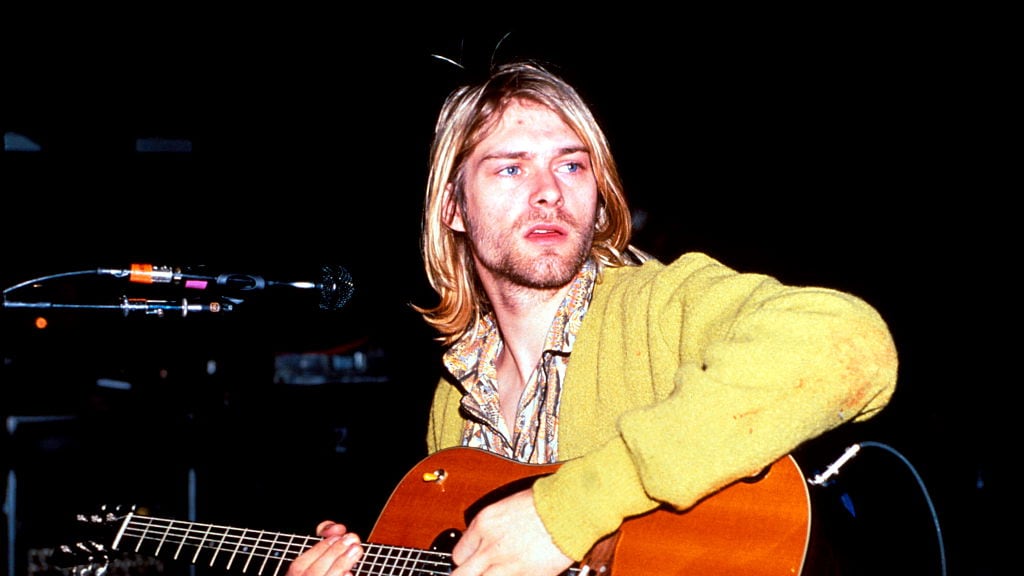 Kurt Cobain on stage