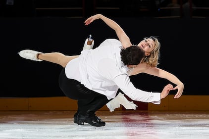 Ice skaters performing