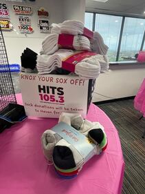 Hits 105.3 invited winners to our studios for a special private performance from Knox, and took sock donations for charity! Thanks to everyone who came out and donated! What a great private show!